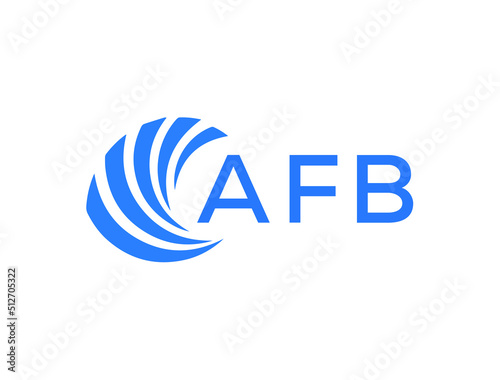 AFB Flat accounting logo design on white background. AFB creative initials Growth graph letter logo concept. AFB business finance logo design.
 photo