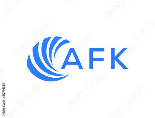 AFK Flat accounting logo design on white background. AFK creative initials Growth graph letter logo concept. AFK business finance logo design.
 photo