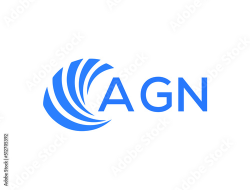 AGN Flat accounting logo design on white background. AGN creative initials Growth graph letter logo concept. AGN business finance logo design.
 photo