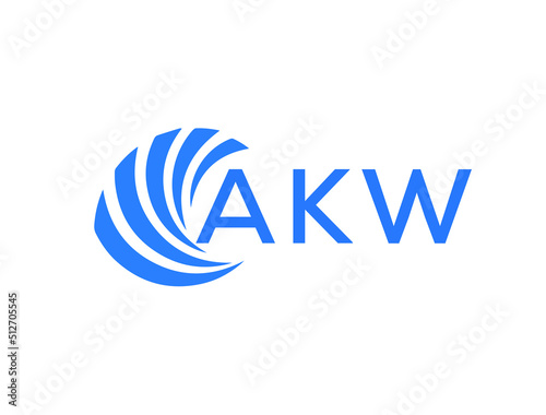 AKW Flat accounting logo design on white background. AKW creative initials Growth graph letter logo concept. AKW business finance logo design.
 photo