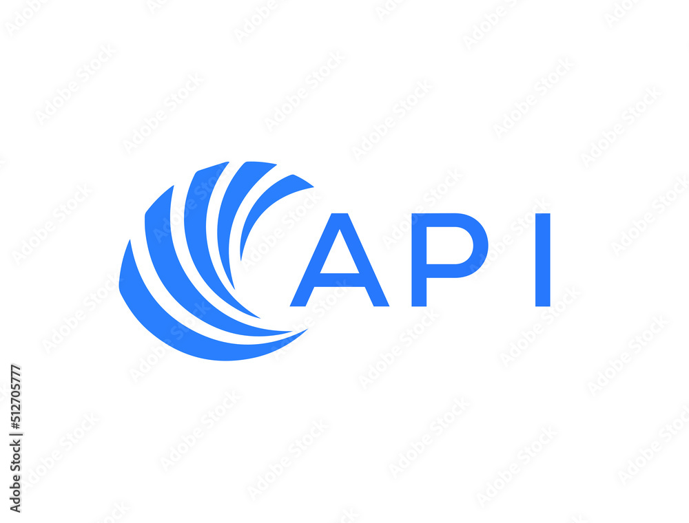 API Flat accounting logo design on white background. API creative ...