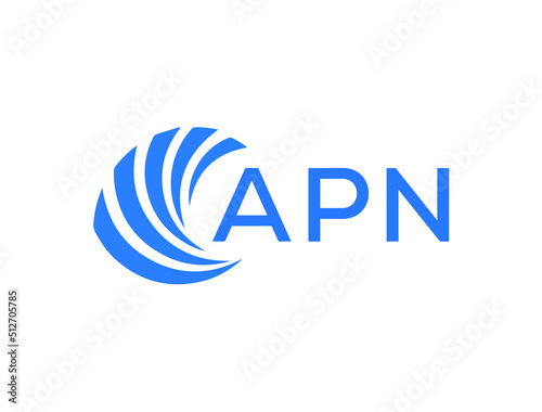 APN Flat accounting logo design on white background. APN creative initials Growth graph letter logo concept. APN business finance logo design.
 photo