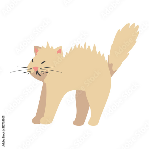 cute white cat mascot