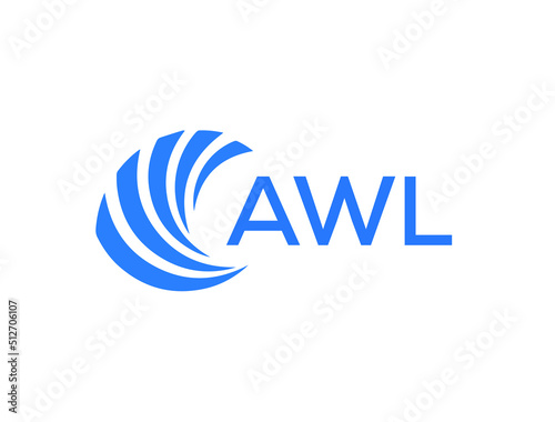AWL Flat accounting logo design on white background. AWL creative initials Growth graph letter logo concept. AWL business finance logo design.
