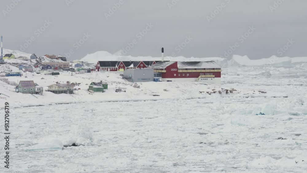 Snow Covered Buildings Of Town Of Ilulissat Snow Covered Buildings Of Town Of Ilulissat