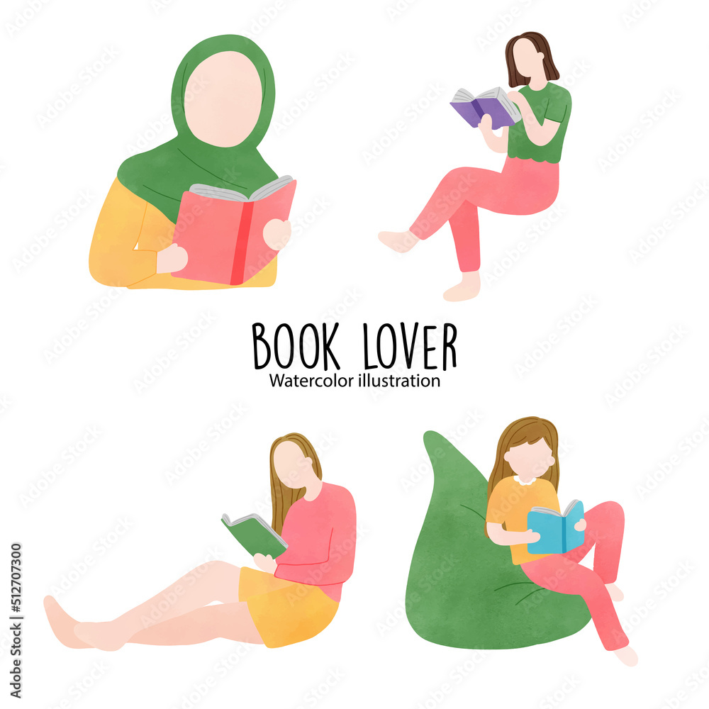 Obraz premium book lover, library. Vector illustration