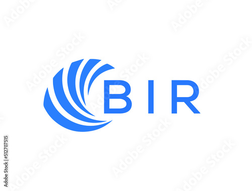 BIR Flat accounting logo design on white background. BIR creative initials Growth graph letter logo concept. BIR business finance logo design.

