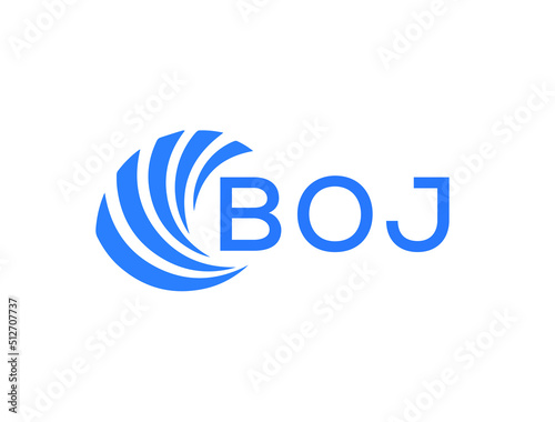 BOJ Flat accounting logo design on white background. BOJ creative initials Growth graph letter logo concept. BOJ business finance logo design.
