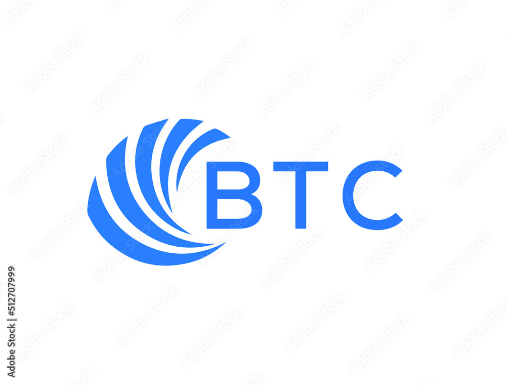 BTC Flat accounting logo design on white background. BTC creative initials Growth graph letter logo concept. BTC business finance logo design.
