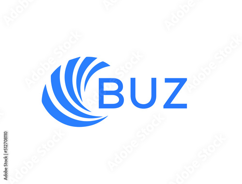 BUZ Flat accounting logo design on white background. BUZ creative initials Growth graph letter logo concept. BUZ business finance logo design.
 photo