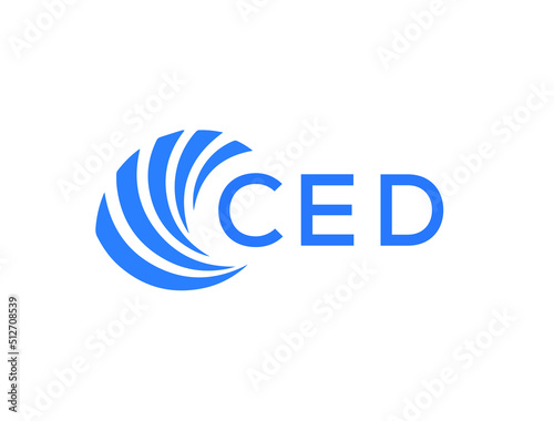 CED Flat accounting logo design on white background. CED creative initials Growth graph letter logo concept. CED business finance logo design.
