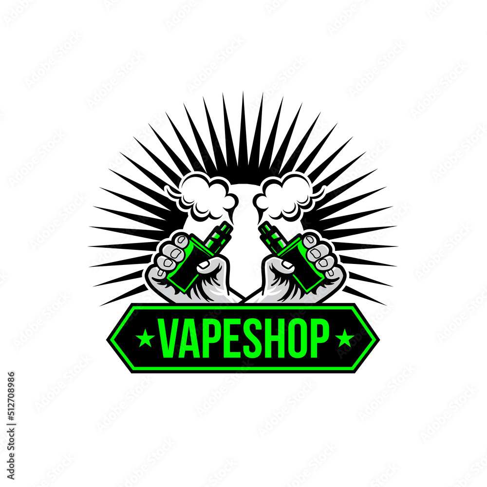 vapor logo for vape shop template design