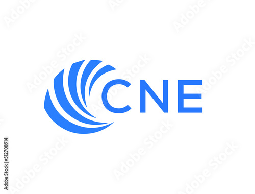 CNE Flat accounting logo design on white background. CNE creative initials Growth graph letter logo concept. CNE business finance logo design.
 photo