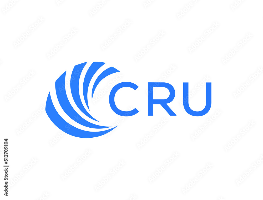 CRU Flat accounting logo design on white background. CRU creative initials Growth graph letter logo concept. CRU business finance logo design.
