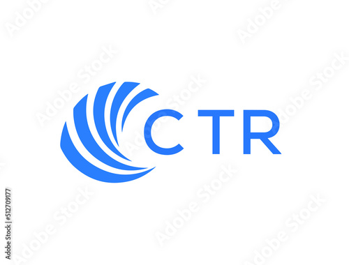 CTR Flat accounting logo design on white background. CTR creative initials Growth graph letter logo concept. CTR business finance logo design.
