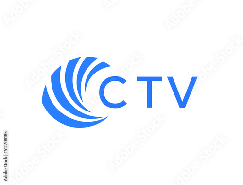 CTV Flat accounting logo design on white background. CTV creative initials Growth graph letter logo concept. CTV business finance logo design.
 photo