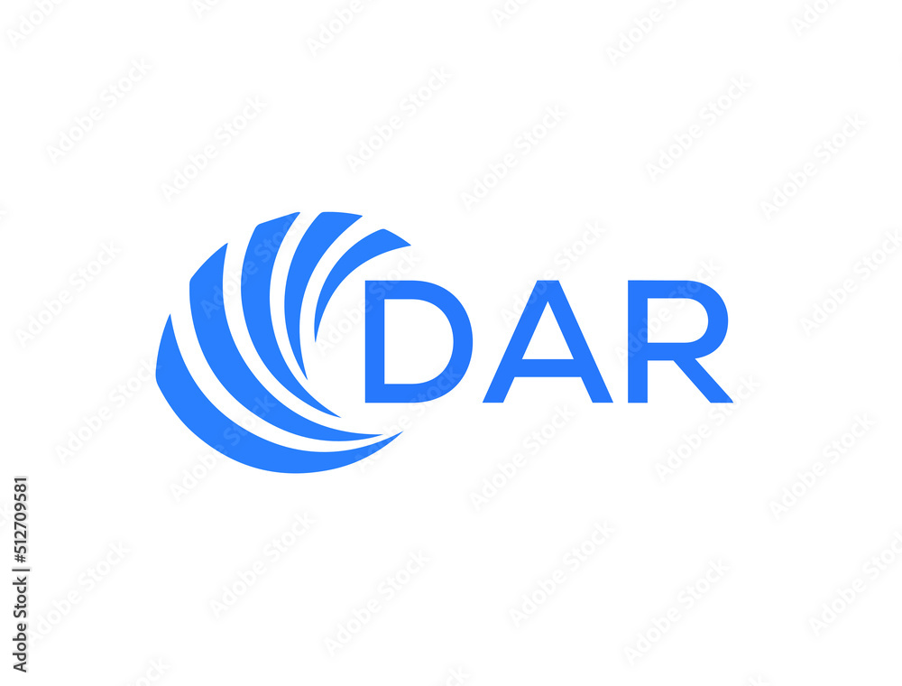 DAR Flat accounting logo design on white background. DAR creative initials Growth graph letter logo concept. DAR business finance logo design.
