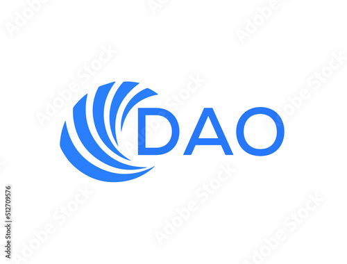 DAO Flat accounting logo design on white background. DAO creative initials Growth graph letter logo concept. DAO business finance logo design.
