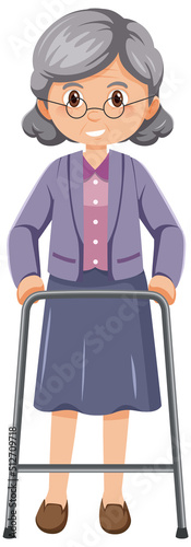 Elderly woman with walker