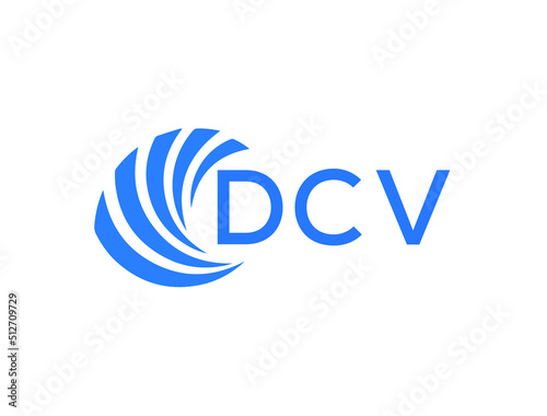 DCV Flat accounting logo design on white background. DCV creative initials Growth graph letter logo concept. DCV business finance logo design.
 photo