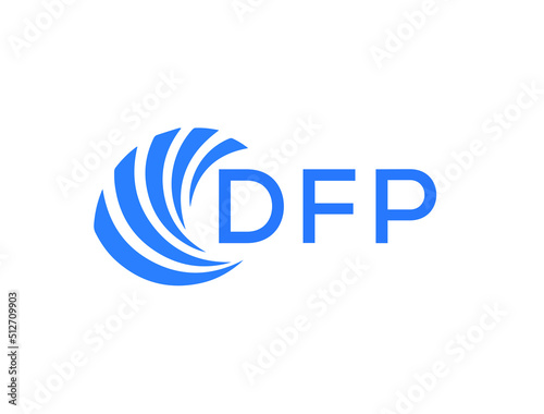 DFP Flat accounting logo design on white background. DFP creative initials Growth graph letter logo concept. DFP business finance logo design.
