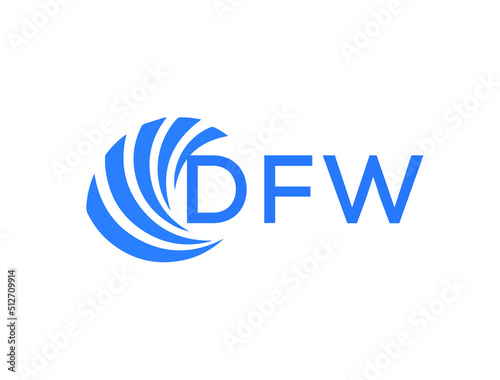 DFW Flat accounting logo design on white background. DFW creative initials Growth graph letter logo concept. DFW business finance logo design.
 photo