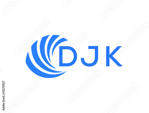 DJK Flat accounting logo design on white background. DJK creative initials Growth graph letter logo concept. DJK business finance logo design.
 photo