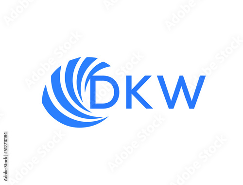 DKW Flat accounting logo design on white background. DKW creative initials Growth graph letter logo concept. DKW business finance logo design.
 photo