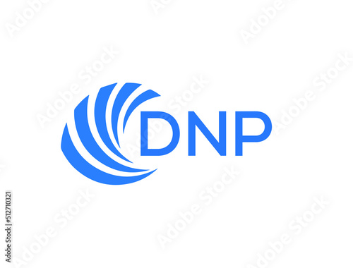 DNP Flat accounting logo design on white background. DNP creative initials Growth graph letter logo concept. DNP business finance logo design.
 photo