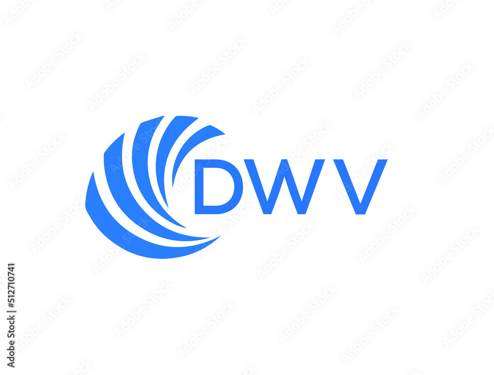 DWV Flat accounting logo design on white background. DWV creative initials Growth graph letter logo concept. DWV business finance logo design.
