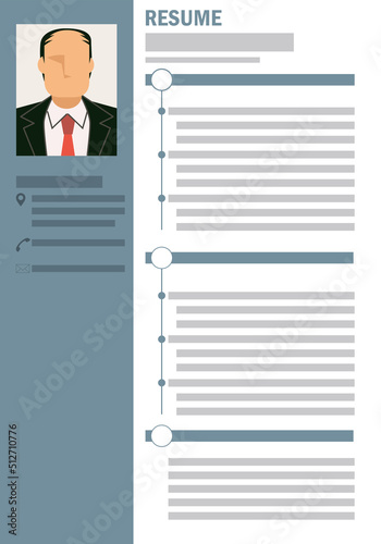 Resume, job hunting. An illustration. Pictures of Asian men.