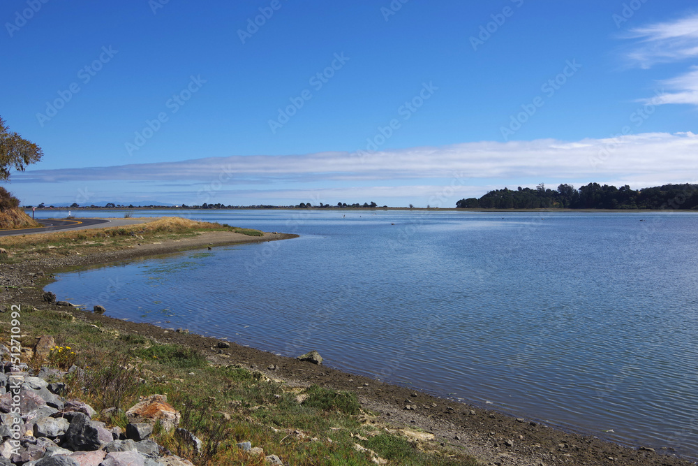 Panoramic view of the Tomales Bay north of San Francisco Panoramic view of the Tomales Bay north of San Francisco