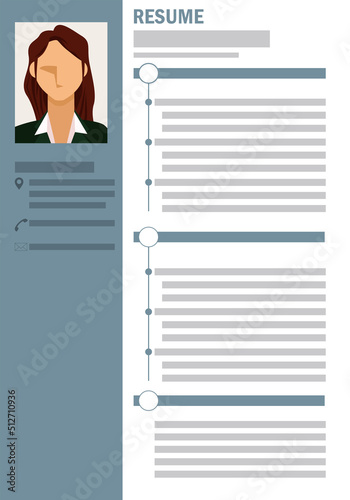 Resume, job hunting. An illustration. Pictures of Asian women.