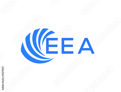 EEA Flat accounting logo design on white background. EEA creative initials Growth graph letter logo concept. EEA business finance logo design.
 photo