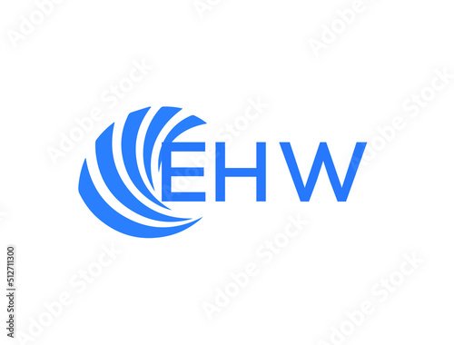 EHW Flat accounting logo design on white background. EHW creative initials Growth graph letter logo concept. EHW business finance logo design. 