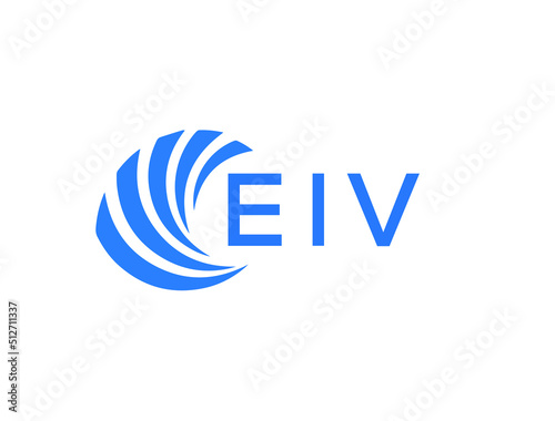 EIV Flat accounting logo design on white background. EIV creative initials Growth graph letter logo concept. EIV business finance logo design.
 photo