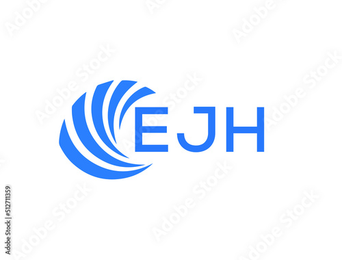 EJH Flat accounting logo design on white background. EJH creative initials Growth graph letter logo concept. EJH business finance logo design. 