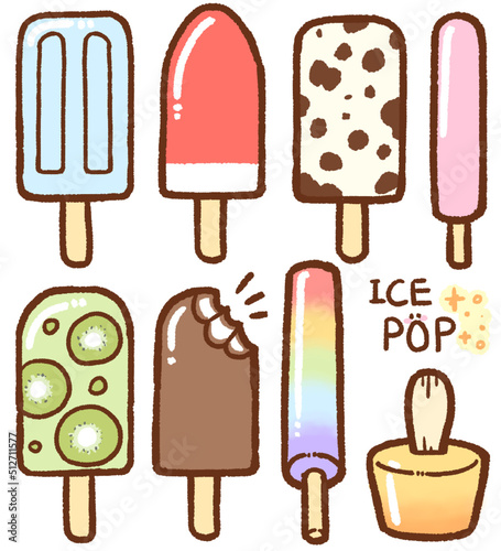 popsicle cartoon drawing set