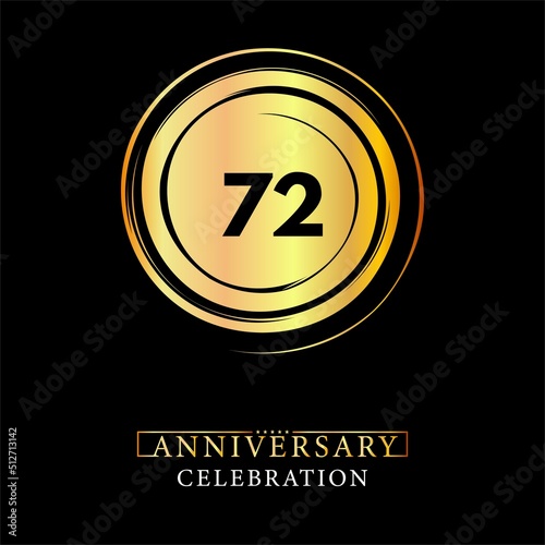 72th Anniversary logotype design for brochure, banner, wedding, greetings, happy birthday, jubilee, ceremony, event party, invitation card. 72 years anniversary celebration design vector.