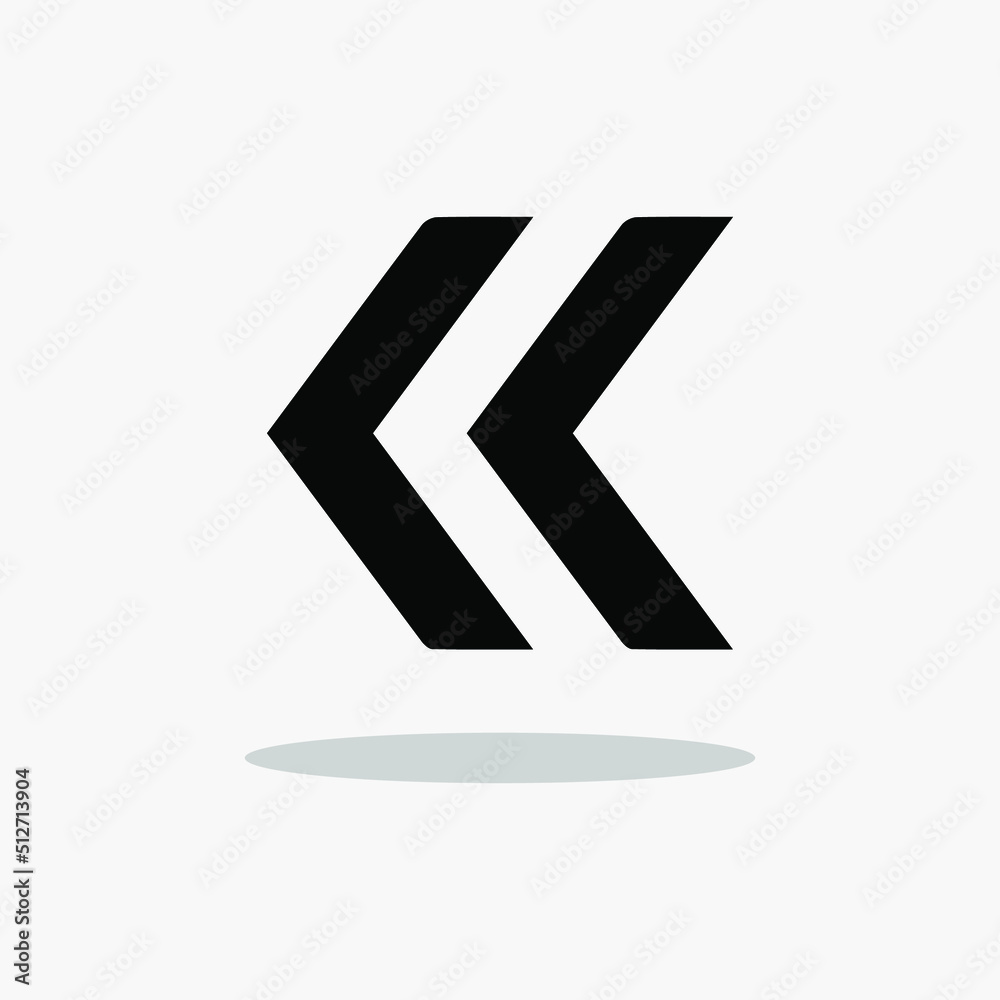 Left Arrow Icon. Left arrow icon vector in trendy flat style. Left arrow icon image, Left arrow icon illustration isolated on gray background