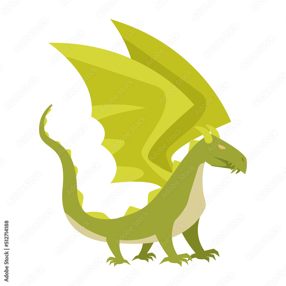 green dragon with wings