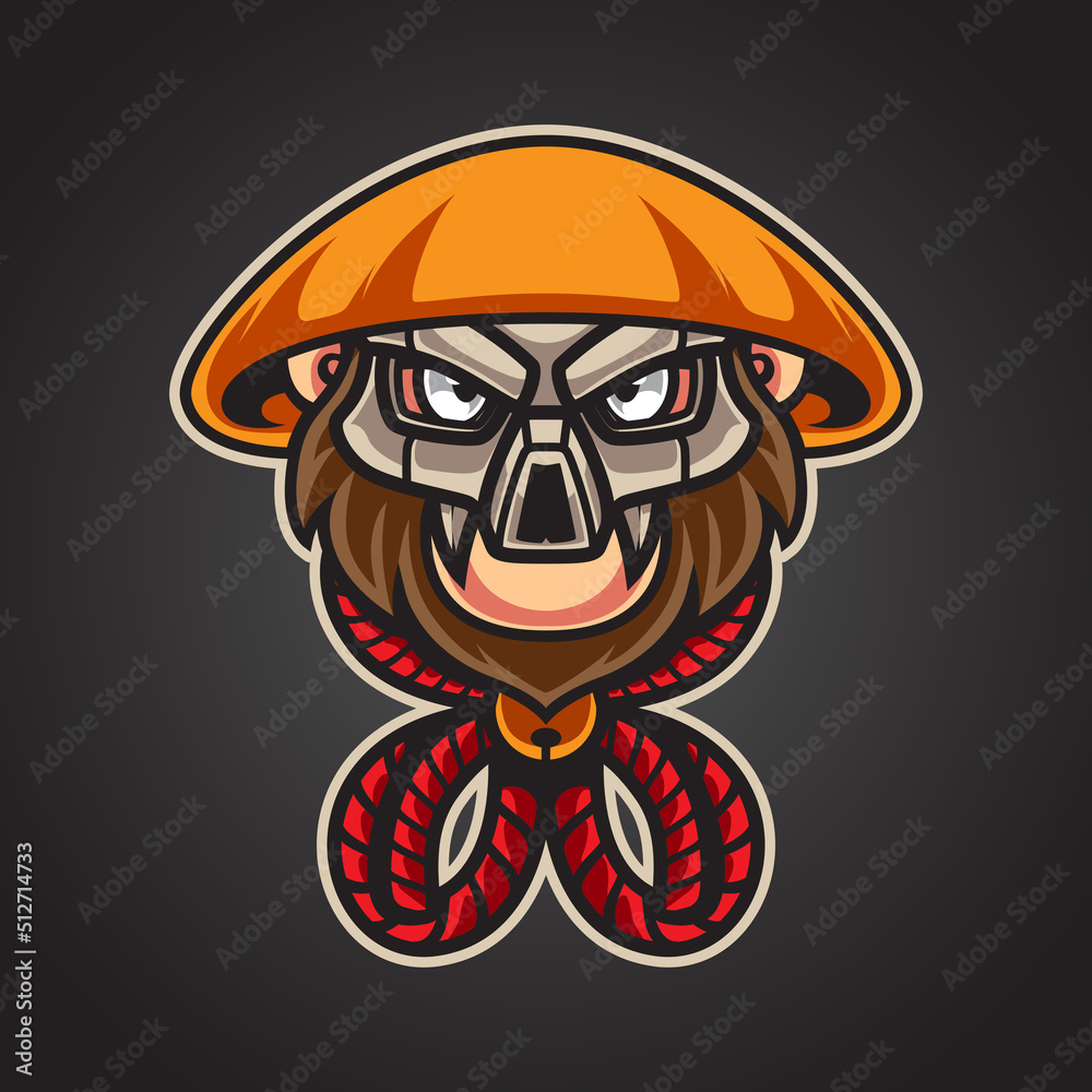 Monkey With Skull Mask Logo