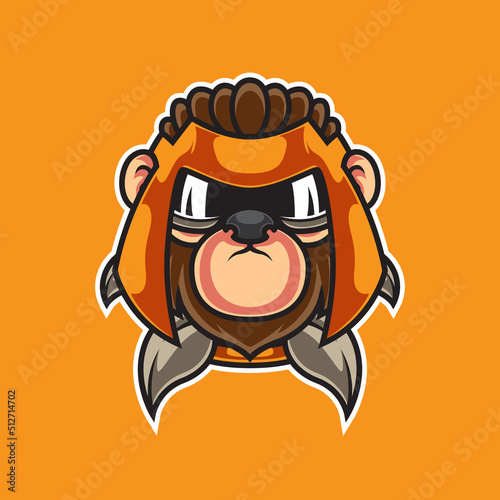 Monkey Knight Head Mascot Logo