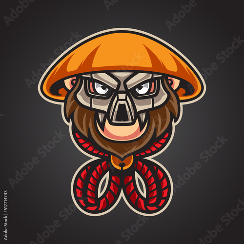 Monkey With Skull Mask Logo