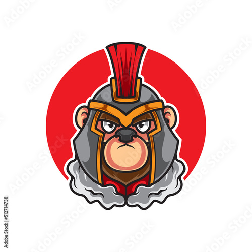 Monkey Spartan Head Sport Logo