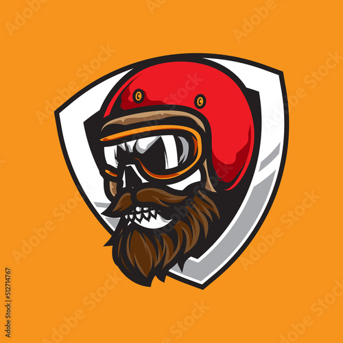 Skull Head Motor Sport Emblem
