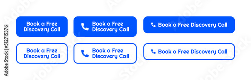 Book a free discovery call button for the website and mobile app. Call button for CTA action. Clarity calls for business leads. Best used in landing page designs.
