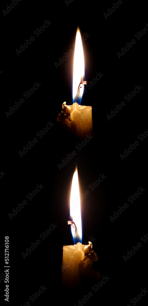 Candle flames on black background. Candle flames on black background.