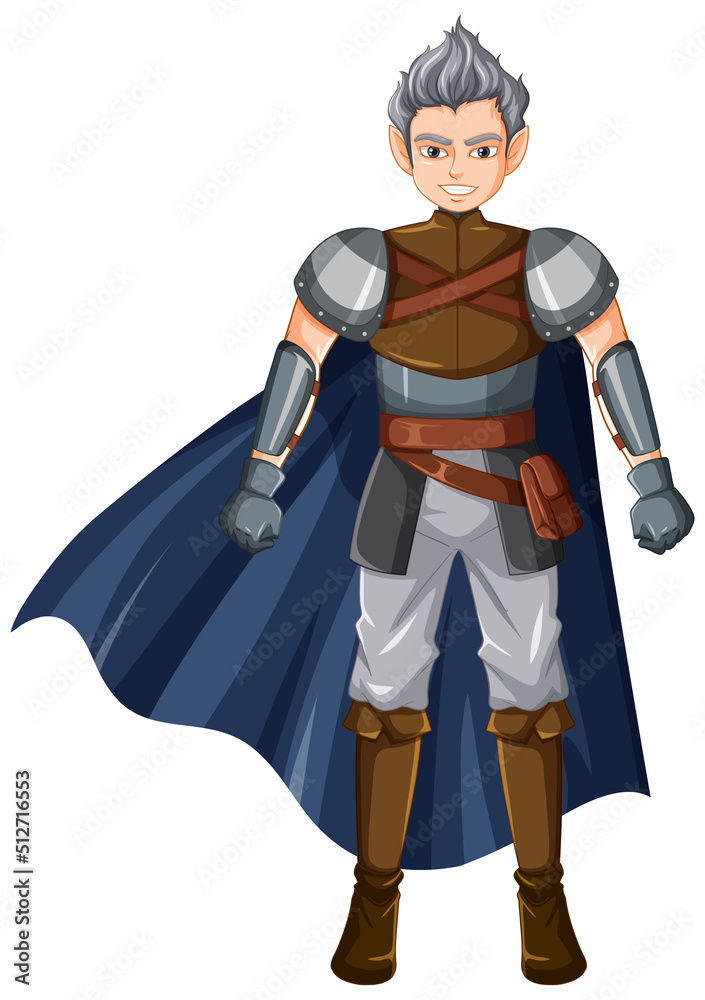 Medieval knight cartoon character