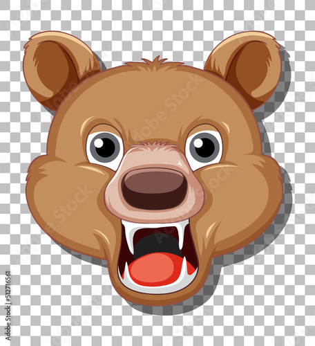 Head of grizzly bear cartoon